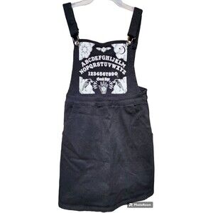 Hot Topic Black Denim Mini Jumper Ouija Board Size Small Witchy